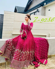 Dreamy flair pink gown