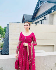 Dreamy flair pink gown
