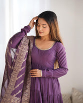 Frill anarkali suit