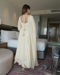 Fairy white anarkali suit