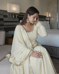 Fairy white anarkali suit