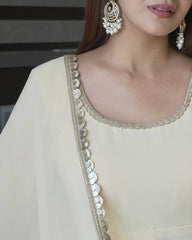 Fairy white anarkali suit
