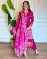 Bandhni print 3 piece suit