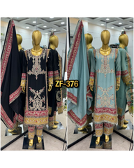Heavy Embroidery Cording Sequence suit