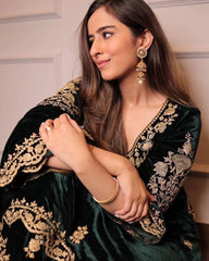 Velvet Kurti Plazzo Set