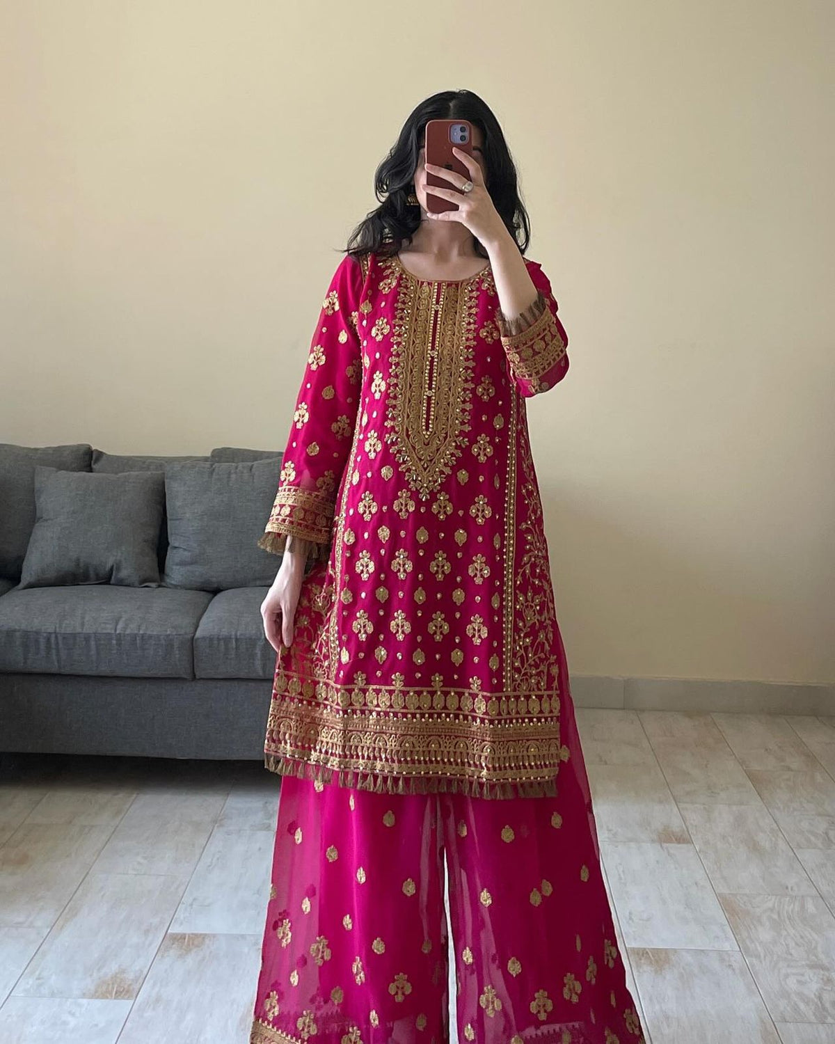 Pink party wear dress