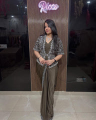 Ready to wear shrug saree