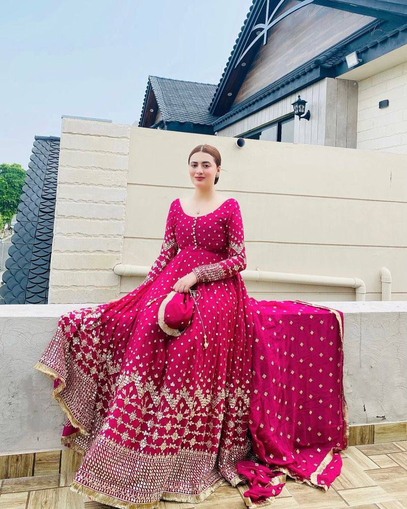 Dreamy flair pink gown