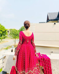Dreamy flair pink gown