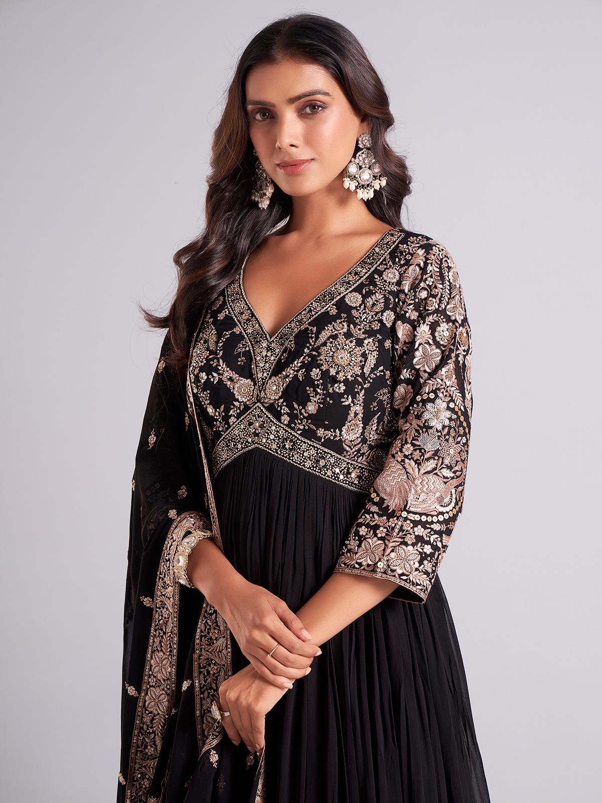 Alia cut black gown