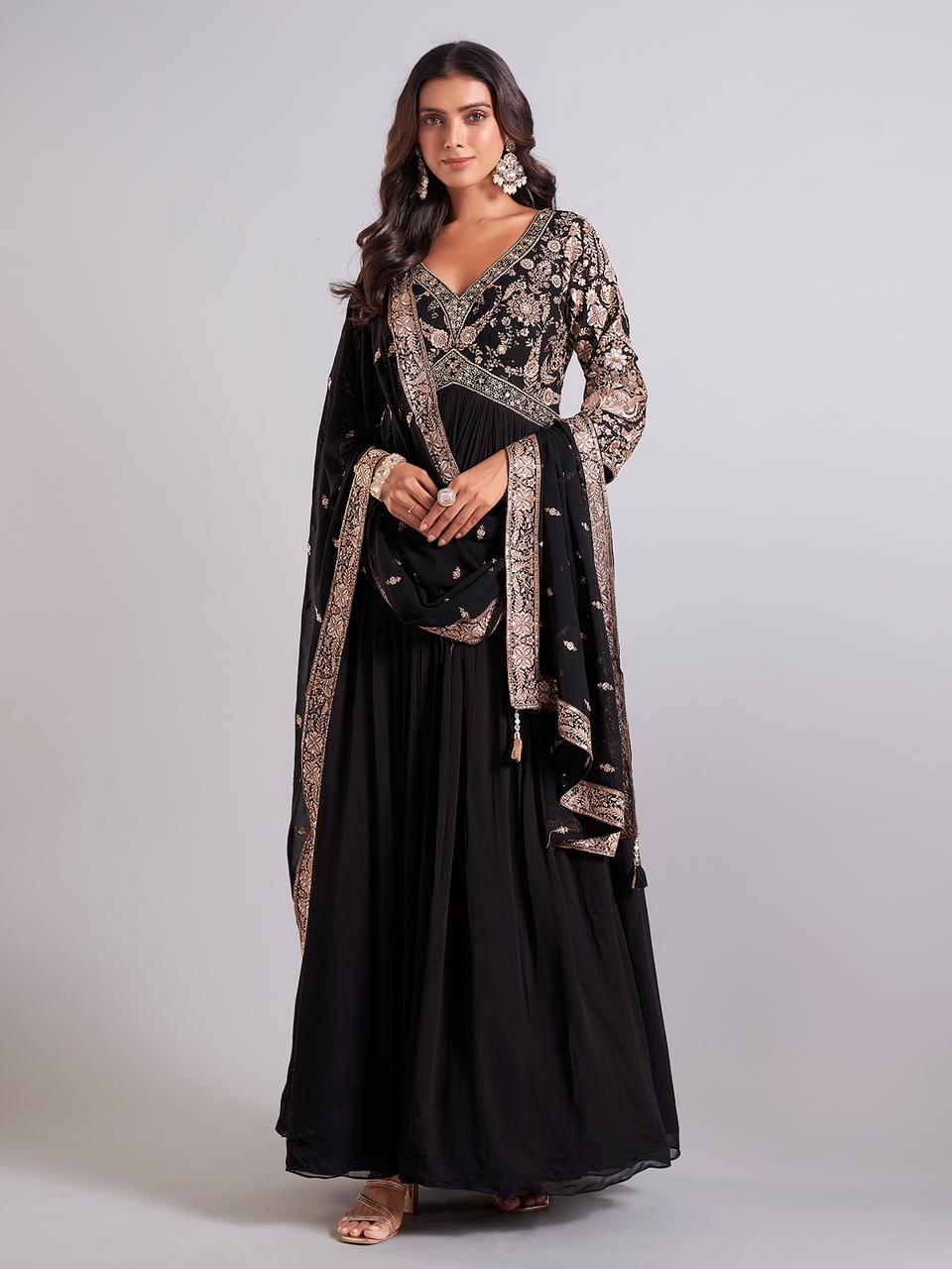 black alia cut dress Black & white alia cut maxi dress