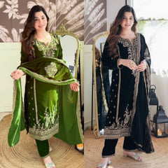 Party wear velvet 3pcs suit