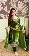 Party wear velvet 3pcs suit