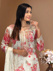 Flower print suit