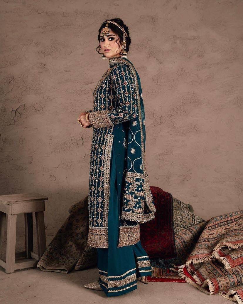 Diamond work palazzo set