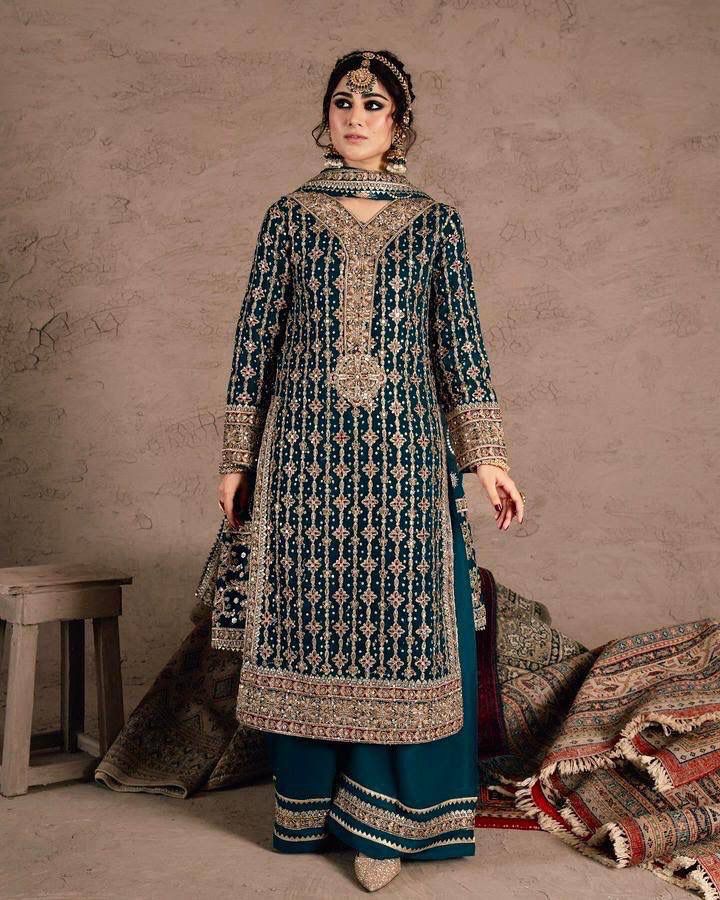 Diamond work palazzo set
