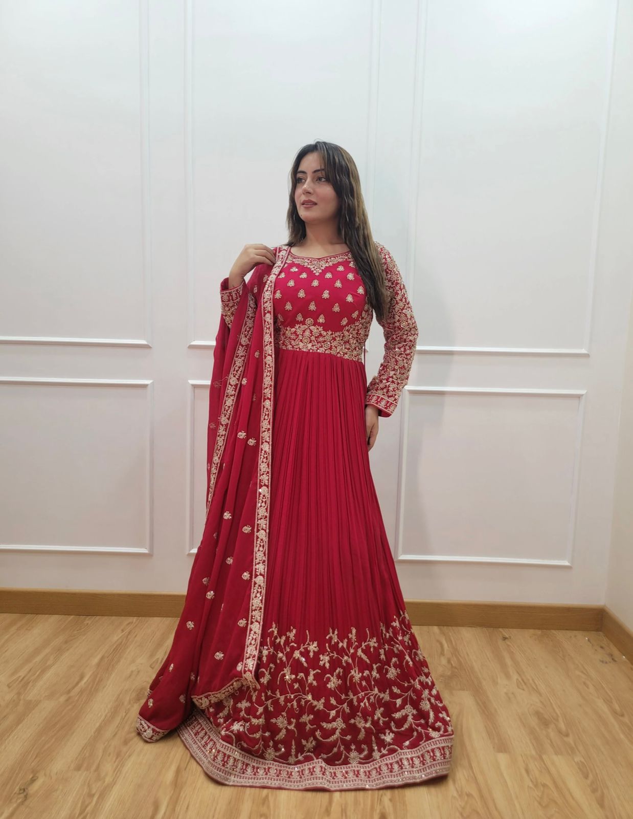 Classy comfy red gown