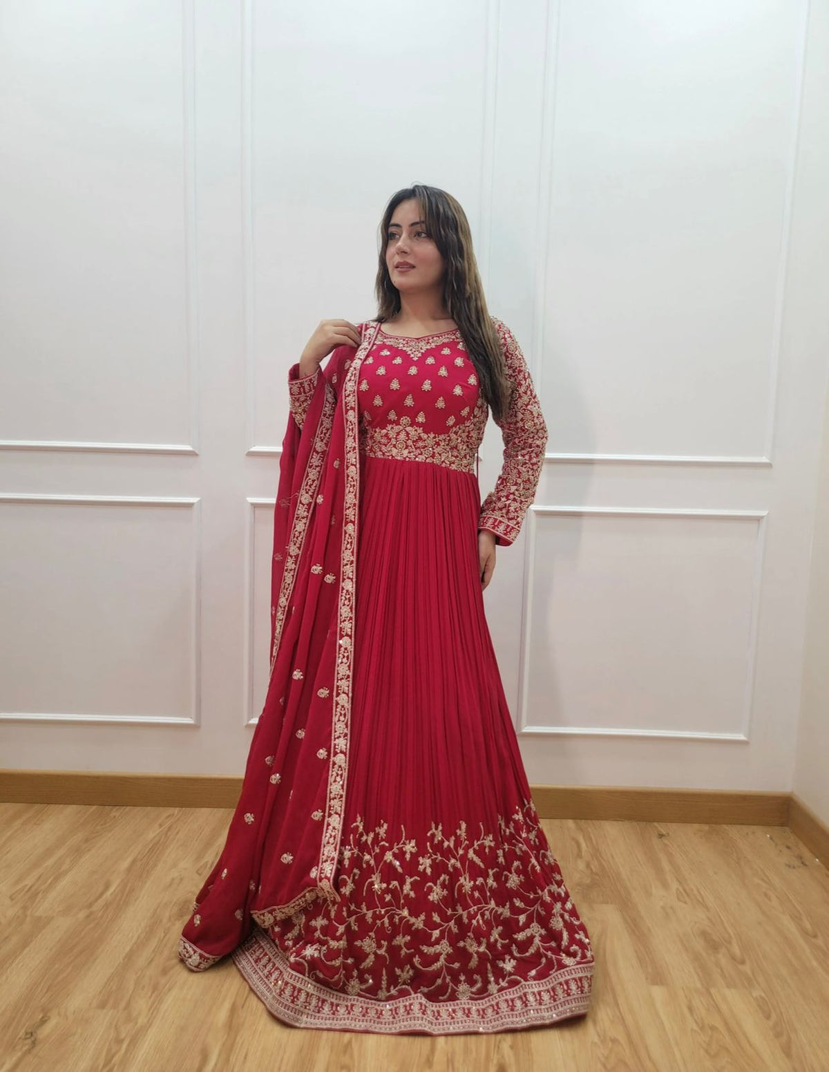 Classy comfy red gown
