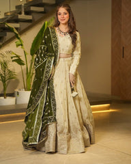 Beige lehenga
