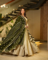 Beige lehenga