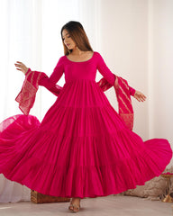 Frill anarkali suit