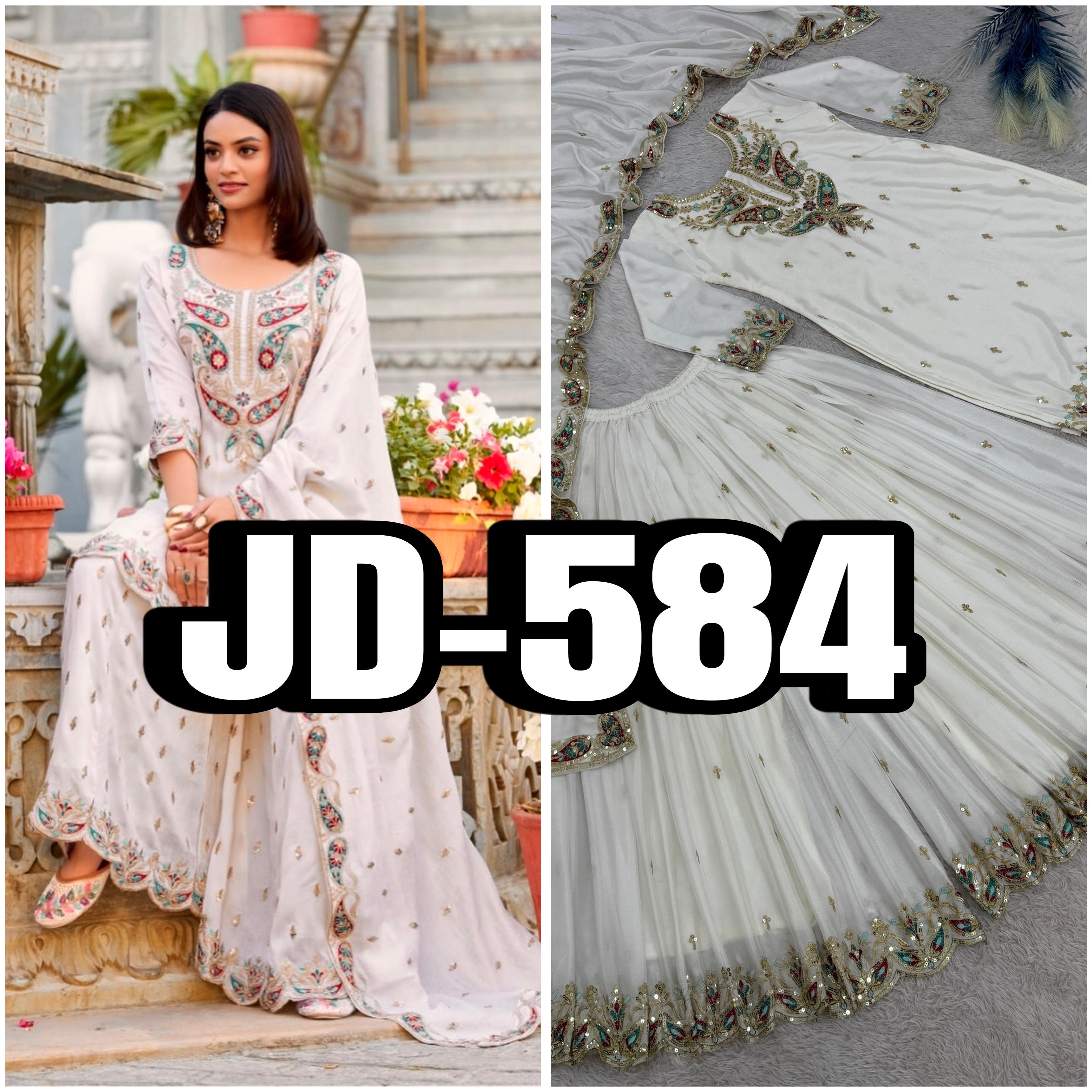 White embroidery sharara