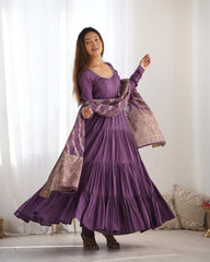 Frill anarkali suit