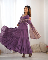 Frill anarkali suit