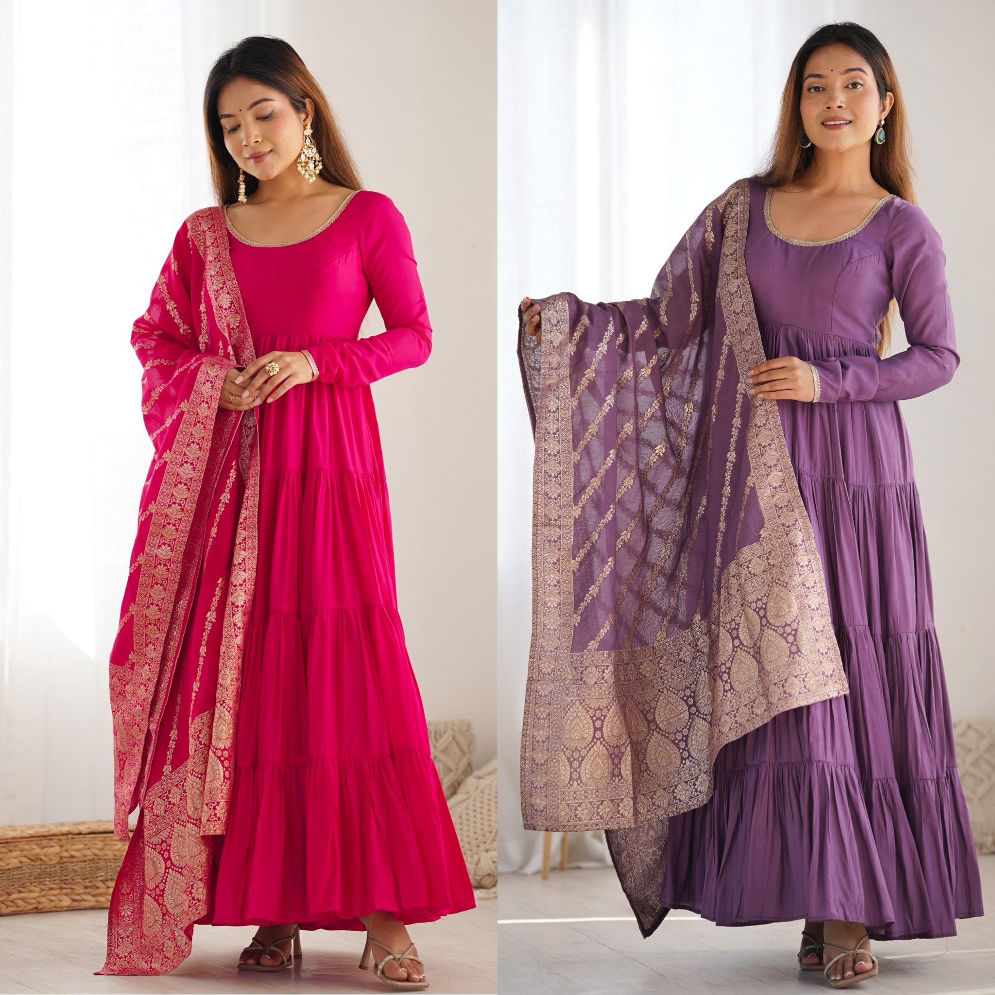 Frill anarkali suit