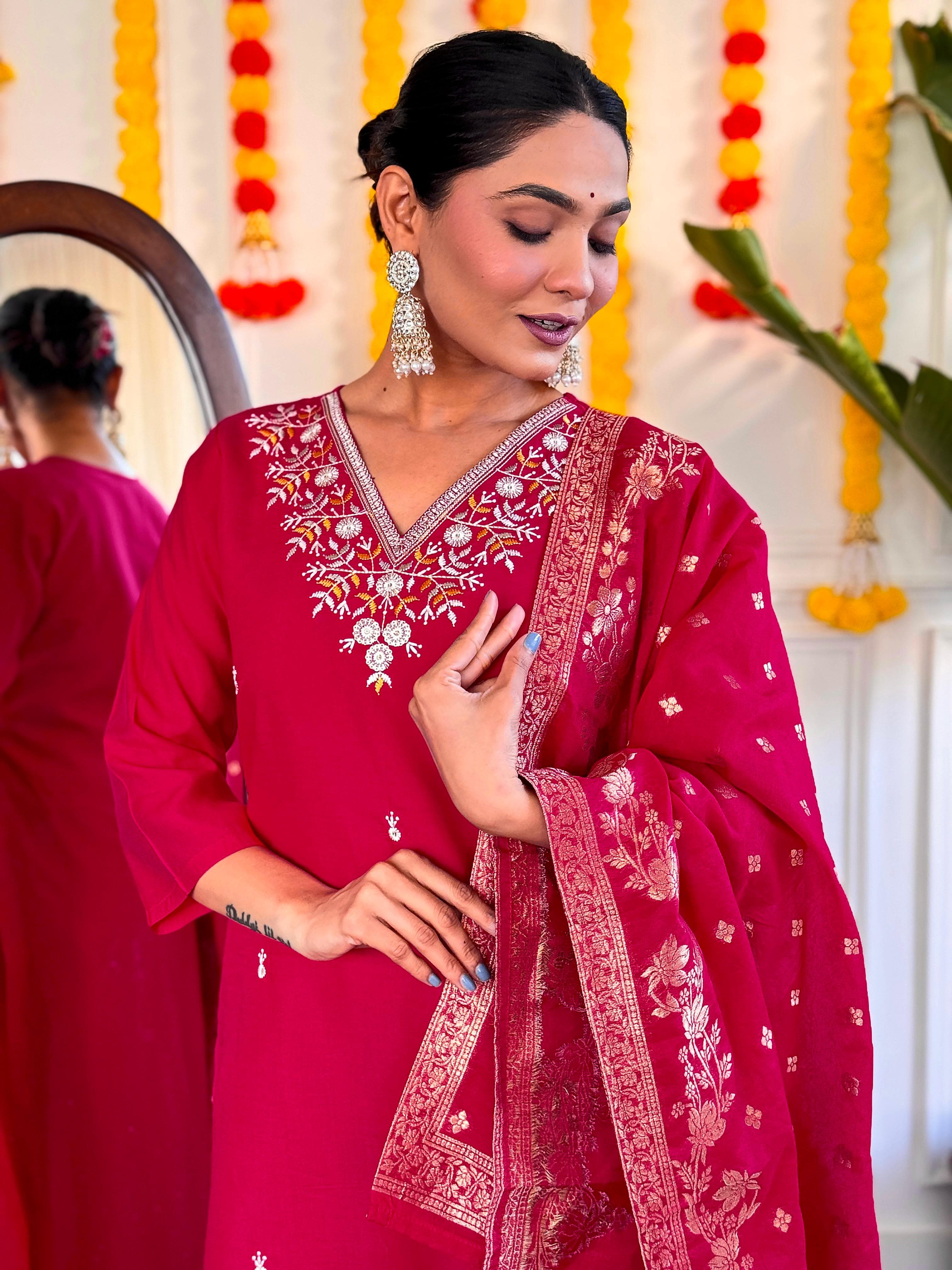Chanderi suit