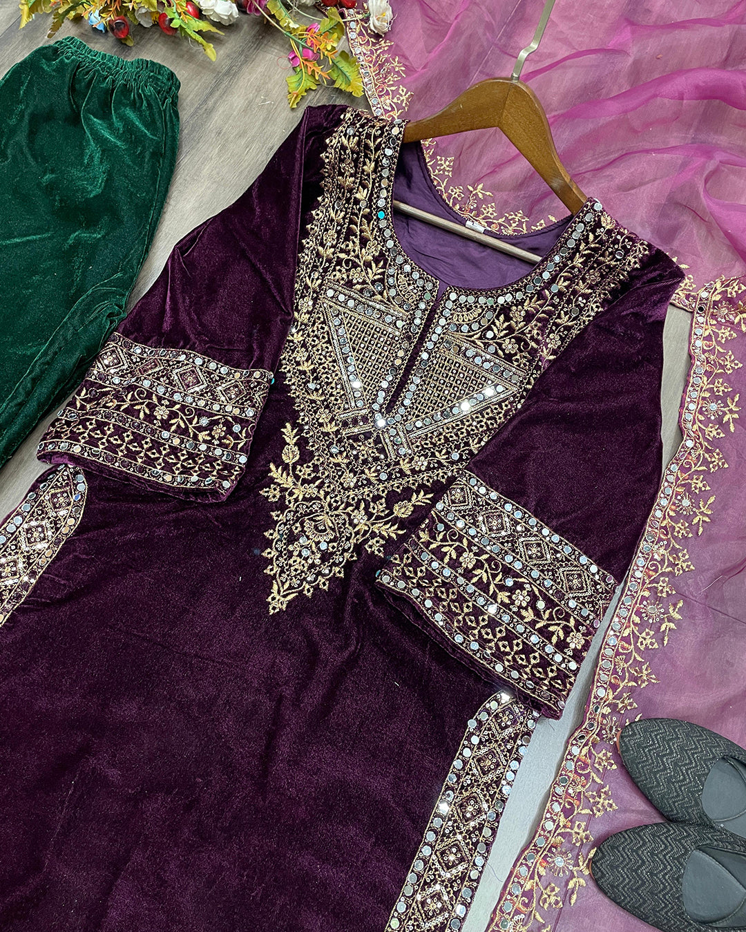 Bollywood Style Velvet Suit