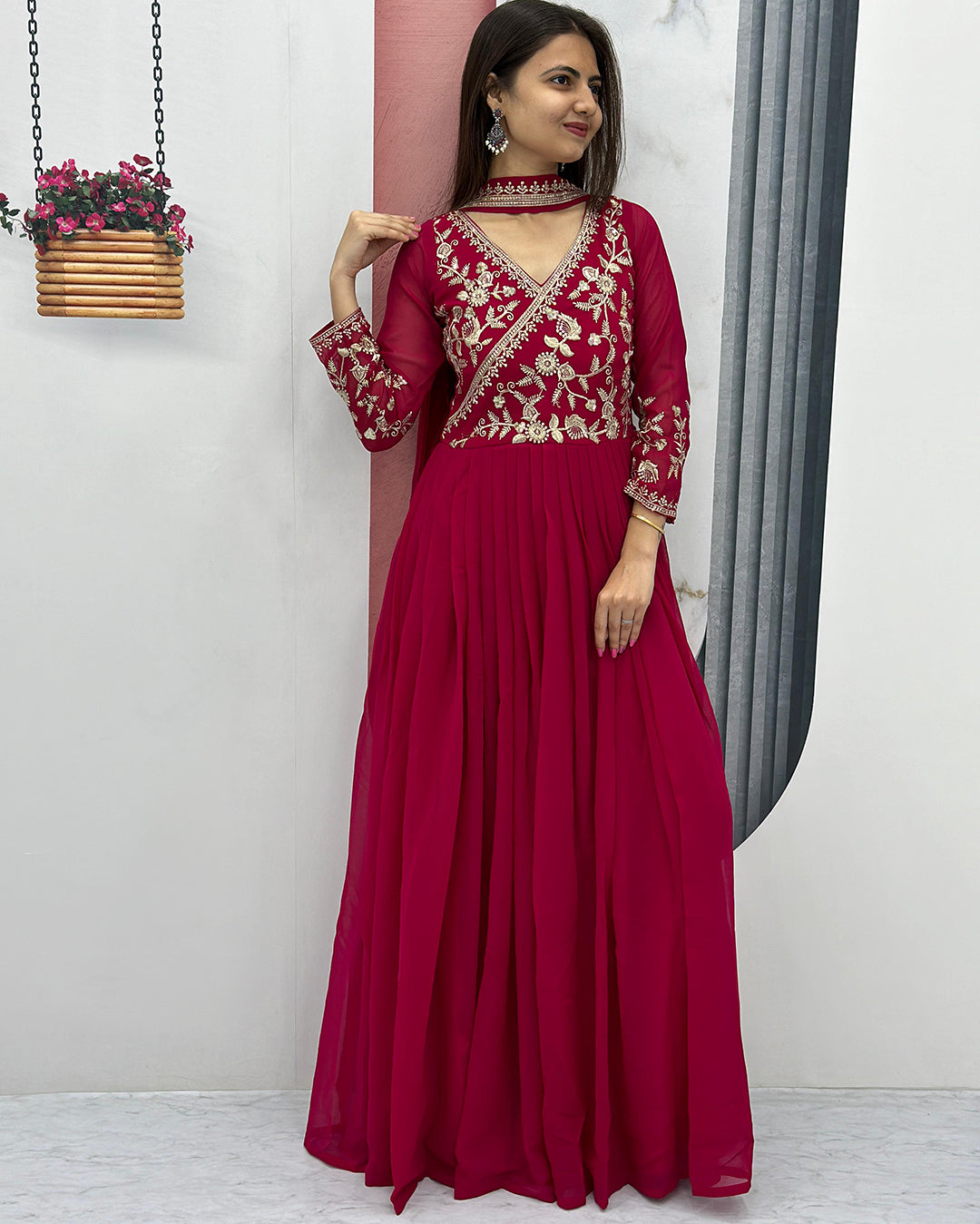 Angrakha Style Gown