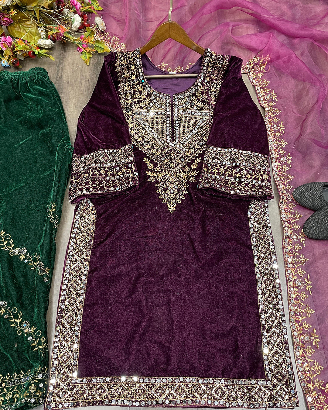 Bollywood Style Velvet Suit