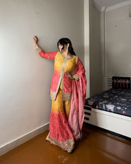 Heavy Chinon Silk sharara set