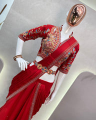 Fancy Lehenga Saree With Belt