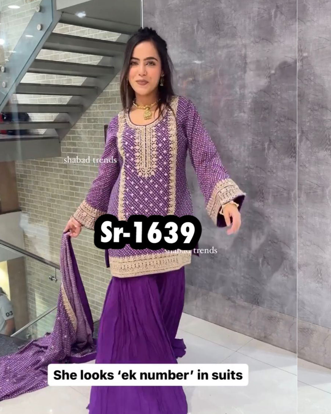 Purple Sharara Set