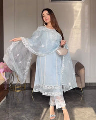 Organza Silk Embroidery Suit