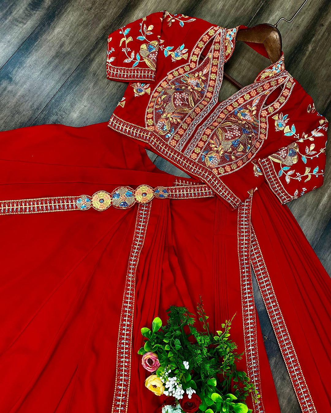 Fancy Lehenga Saree With Belt