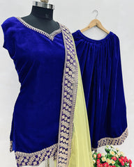 Velvet Top With Sharara