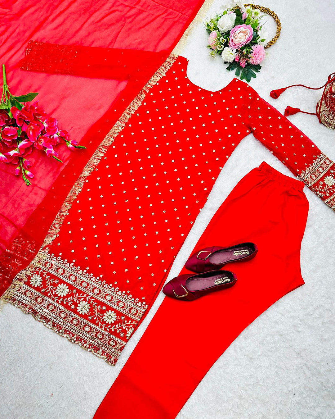 Karwa Special Long Kurti Set