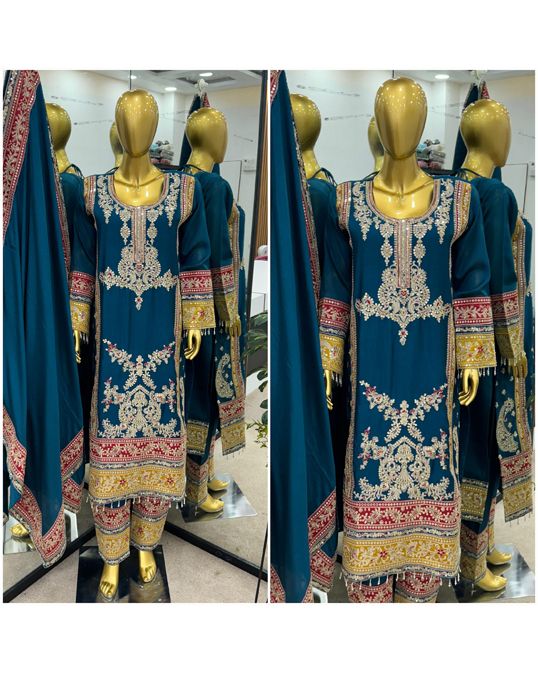 Heavy Embroidery Cording Sequence  suit