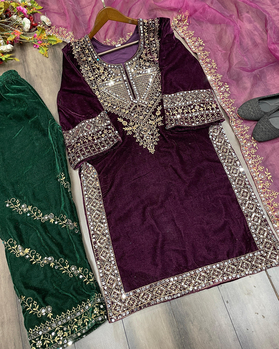 Bollywood Style Velvet Suit